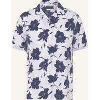 OLYMP SIGNATURE Olymp Signature Resorthemd Casual Fit Aus Leinen blau