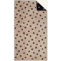 Cawö Handtücher WE LOVE DOGS Paws 6247 Schwarz-Beige - 93 - Duschtuch 80x150 cm