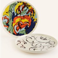 Marimekko Marimekko 2er-Set Speiseteller Oiva: Vildstjälk & Kraftmo weiss