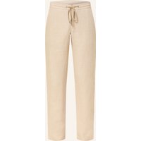Alberto Leinenhose House Im Jogging-Stil Tapered Fit weiss