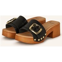 È MIA È Mia Plateau-Mules Mit Nieten schwarz