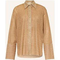 Oséree Oséree Hemdbluse Lumiere Mit Glitzergarn gold