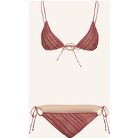 Oséree Oséree Triangel-Bikini Shiny Stripes Mit Glitzergarn rosa