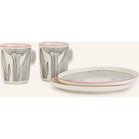 Marimekko Marimekko 4-Tlg. Set Oiva/ Kukat Puhkeavat: Henkelbecher Und Dessertteller weiss