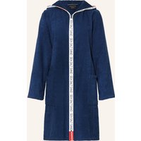 Cawö Damen Bademantel Sea Salt Sand 3101 Kapuze kurz RV - Farbe: navy - 133 - XL