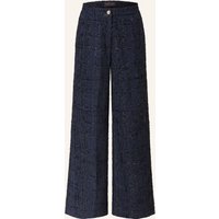 TALBOT RUNHOF Talbot Runhof Marlenehose Aus Tweed Mit Glitzergarn blau