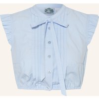 hammerschmid Hammerschmid Dirndlbluse Antonia Mit Schluppe Und Rüschen blau