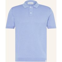 NOWADAYS Nowadays Strick-Poloshirt Mit Seide blau