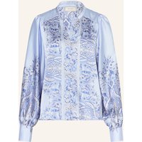 NEO NOIR Neo Noir Satinbluse Massima Mit Rüschen blau