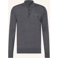 AllSaints Allsaints Strick-Poloshirt Mode Aus Merinowolle grau