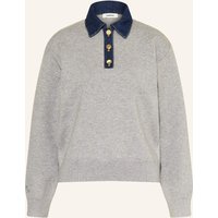 sandro Pullover Im Materialmix grau