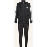 Adidas Trainingsanzug 3 Stripes schwarz