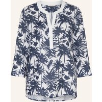 lilienfels Lilienfels Blusenshirt Aus Leinen Mit 3/4-Arm blau
