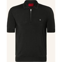 HUGO Strick-Poloshirt Sayfong schwarz