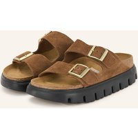 Birkenstock Birkenstock Pantoletten Arizona Platform Suede Leather braun