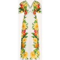FARM RIO Farm Rio Cocktailkleid Picnic Flowers Aus Leinen weiss