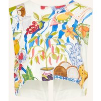 FARM RIO Farm Rio Blusentop Fresh Table Mit Leinen weiss