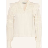 NEO NOIR Neo Noir Blusenshirt Mauri Mit Lochspitze Und Rüschen gelb
