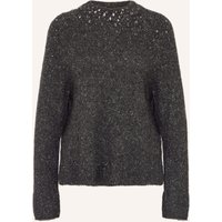 Marc Cain Pullover Mit Glitzergarn Und Schmucksteinen schwarz