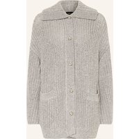 Marc Cain Oversized-Strickjacke Mit Cashmere Und Pailletten grau
