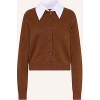 dorothee schumacher Dorothee Schumacher Strickjacke Elegant Statements Mit Cashmere Und Abnehmbarem Kragen braun