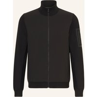 Boss Strickjacke Momentum Im Materialmix Mit Merinowolle schwarz