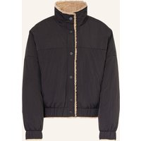 LANIUS Lanius Teddyfell-Jacke Zum Wenden schwarz