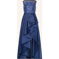 TALBOT RUNHOF Talbot Runhof Abendkleid Mit Spitze Und Pailletten blau