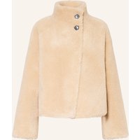 STUDIO AR Studio Ar Teddyfell-Jacke Mallow Zum Wenden beige
