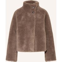 STUDIO AR Studio Ar Teddyfell-Jacke Mallow Zum Wenden grau