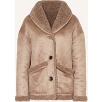 STUDIO AR Studio Ar Teddyfell-Jacke Mia In Lederoptik Und Zum Wenden braun