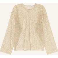 SAMSØE SAMSØE Samsøe Samsøe Blusenshirt Samally Aus Mesh Mit Schmuckperlen Und Pailletten grau