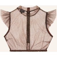 KINGA MATHE Kinga Mathe Dirndlbluse Heiki Mit Glitzergarn braun