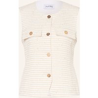 Joseph Ribkoff Joseph Ribkoff Blazerweste Aus Bouclé Mit Pailletten weiss