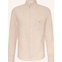 Gant Gant Hemd Regular Fit Mit Leinen beige