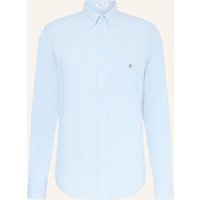 Gant Gant Hemd Regular Fit Mit Leinen blau