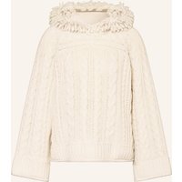 Marc Cain Marc Cain Strick-Hoodie Mit Cashmere Und Pailletten weiss