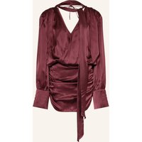 ROTATE Rotate Cocktailkleid Aus Seide Mit Abnehmbarer Schluppe rot