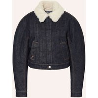 JACQUEMUS Jeansjacke Le Bomber De-Nîmes Ovalo Mit Kunstfell blau