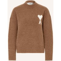 AMI PARIS Pullover Mit Alpaka braun