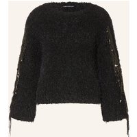 LUISA CERANO Pullover Mit Pailletten schwarz