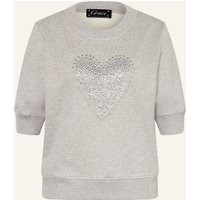 grace Grace Sweatshirt Mit Schmucksteinen Und Glitzergarn silber