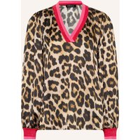grace Grace Blusenshirt Aus Satin Mit Glitzergarn braun