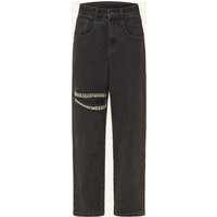 KARO KAUER Karo Kauer Mom Jeans Mit Schmucksteinen schwarz