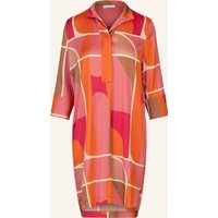 mint & mia Mint & Mia Kurzes Bedrucktes Viskose Satin Kleid rosa