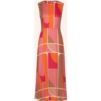 mint & mia Mint & Mia Langes Bedrucktes Viskose Satin Kleid rosa