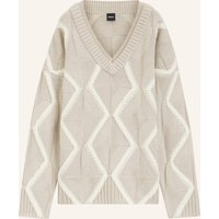 Boss Pullover Flarin Relaxed Fit braun