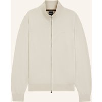 Boss Strickjacke Upalano-L Regular Fit weiss