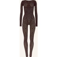 Wolford Hose Reptile Net Jumpsuit braun