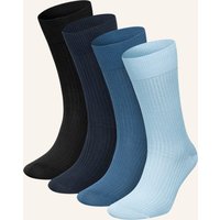 DillySocks Dillysocks 4er-Pack Socken Premium Ribbed Collection blau